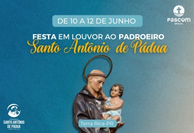 Tríduo em louvor ao Padroeiro na Paróquia Santo Antônio de Pádua de Terra Rica começa hoje (10)